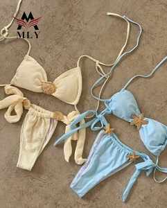 Traje de Baño de Lujo Moderno, Bikini Sexy de Color Sólido Texturizado, Diseño Personalizado con Lazos Laterales, <span class=keywords><strong>Ropa</strong></span> de Playa de Verano <span class=keywords><strong>para</strong></span> <span class=keywords><strong>Mujer</strong></span> - Product Image 1