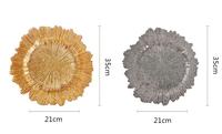Assiette en verre de style européen, sans plomb, écologique, durable, peinte à la main, de luxe, de forme irrégulière, motif tournesol