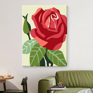 Sơn đơn giản bằng số cho người lớn tác phẩm nghệ thuật tạo ra bức tranh tự làm bằng số hoa hồng - Product Image 2