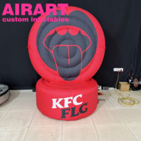 Panneau publicitaire gonflable pour la promotion KFC, panneau gonflable personnalisé pour la promotion extérieure des restaurants de restauration rapide, utilisation de logo gonflable