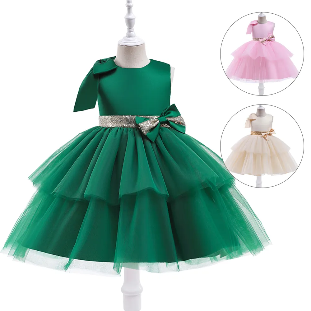 1st Birthday Party Dress Girl Ball Gown Tutu Princess Dress Sequin Bow Baby Girl Dress