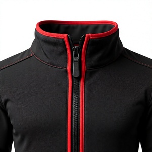Black Softshell Tracksuit <b>Jacket</b> Zip Up Stand Collar <b>Lightweight</b> Outdoor Workwear Sportswear - Product Image 2