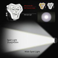 Luz Auxiliar Tri Spot de 90W y 9900LM con Modos de Persecución DRL Blanco Ámbar, Luces de 4 Pulgadas para Pilar A y Bisagra de Capó para Camiones 4x4 Todoterreno