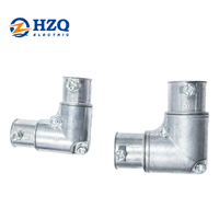 HZQ Kit de raccords de conduit en acier électroforétesque (EMT) de 3/4 pouce, coudes à angle droit de 90 degrés, à vis de fixation, pour tube métallique électrique, avec capuchon en cuivre