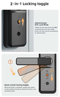 Serrure de porte intelligente en aluminium TYSH avec application Tuya et déverrouillage par empreinte digitale, mot de passe, carte-clé Wi-Fi pour la sécurité des appartements/chambres
