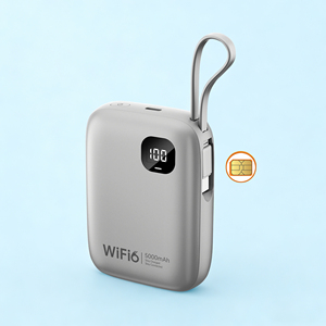 แบตสำรองพกพา 5000mAh พร้อมเราเตอร์ 2 in 1 รองรับ LTE 4G WiFi6  ใช้เป็นพาวเวอร์แบงค์ได้  ฮอตสปอต WiFi ระยะ 300 เมตร สำหรับใช้งานกลางแจ้ง พร้อมช่องใส่ซิมการ์ด - Product Image 1