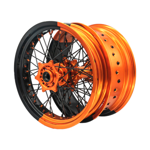 Nuevo producto barato anodizado bicolor negro y rojo llanta motocicleta ruedas <span class=keywords><strong>Super</strong></span> <span class=keywords><strong>Motard</strong></span> ruedas Set Supermoto ruedas - Product Image 1