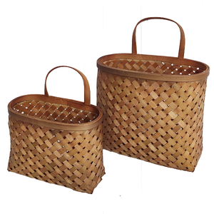 Cesta Tejida <span class=keywords><strong>de</strong></span> Bambú para Alimentos, Frutas y Verduras, Hecha a Mano, para Interiores, Protección del Medio Ambiente Natural - Product Image 2