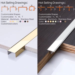 Nhà máy hợp kim nhôm/thép không gỉ Gốm cạnh cắt Dải hồ sơ cho gạch/thảm/sàn/CẦU THANG nosing/Góc tường - Product Image 6