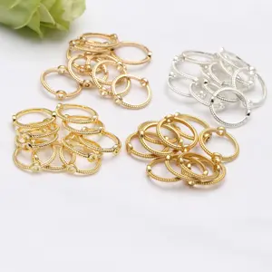 Fit 6mm 8mm 10mm Round Bead Frames Gold Brass Round Twist Bead Bezel for Jewelry Making Accessories