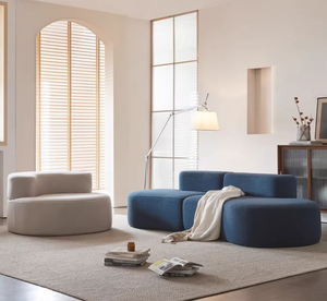 Ý chân không nén sofa tùy chỉnh vải sáng tạo mặt trăng cong Nhà Phòng khách đầy đủ miếng bọt biển Modular sofa - Product Image 2