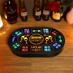 Roue de jeu éclairée par LED en acrylique 40x25cm, jeu de société automatique pour bar, divertissement KTV - Product Image 2