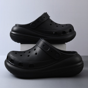 F-Puff Women's Thick Soled EVA <b>Clogs</b> Breathable Non Slip Summer Closed Toe Slippers For Beach Couple Wear Resistant - Product Image 2