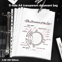 Protège-documents A4 imperméable sur mesure à 11 trous avec logo personnalisé, en PP de 0,05 mm, 0,08 mm, 0,1 mm pour classeur