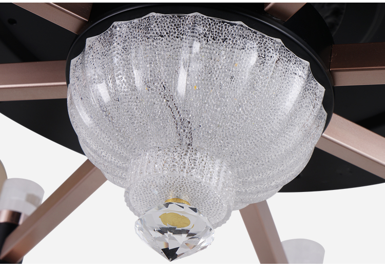 Breezelux modern Three Color Changing 42 Inch Led Light Chandelier Ceiling Fan Light For Restaurant