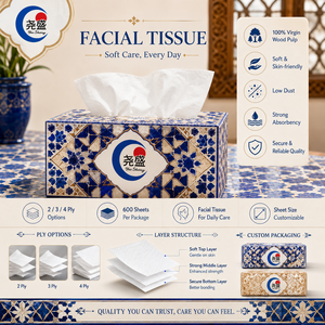 Boîte décorative de mouchoirs en papier 3 plis, style maure nord-africain, géométrique bleu et or, doux, pour la maison, l'hôtel, <span class=keywords><strong>le</strong></span> café - Product Image 3