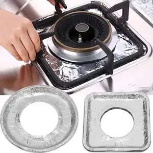 Disposable Gas Burner Liners Aluminum Foil Square Stove Burner Covers Foil Liners To Catch Grease Food Spills