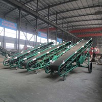 Cinta Transportadora Móvil Portátil con Banda de Goma Resistente al Fuego, Velocidad Ajustable, Longitud Personalizable para Uso Industrial