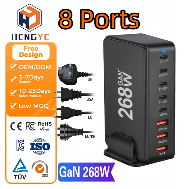 20w 30w 45w 65w 100w 140w 200w 240w 268w 300w Gan Charger Type c Port Wall Pd 240 Watts Stand Adapter Type c Charging Cable