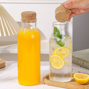 <span class=keywords><strong>Carafe</strong></span> en verre de 800ml 1200ml <span class=keywords><strong>avec</strong></span> <span class=keywords><strong>bouchon</strong></span> en liège pour cafetière à eau chaude et froide pour thé glacé <span class=keywords><strong>avec</strong></span> couvercle en bois - Product Image 6