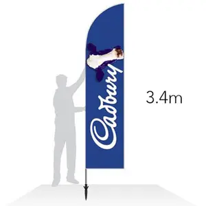 Wholesale Custom Print Outdoor Event Advertising Bali Flutter Swooper Bow Sail Beach Flying Teardrop Feather Flag Banner