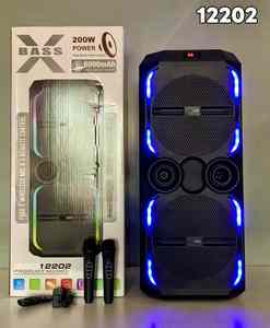 Enceinte Karaoké Stéréo Double Woofer 12 Pouces <span class=keywords><strong>avec</strong></span> 2 Micros, Lumières RGB, HIFI Super Bass, Bluetooth, <span class=keywords><strong>Tour</strong></span> d'enceinte sans fil pour Fêtes en Extérieur et DJ - Product Image 6