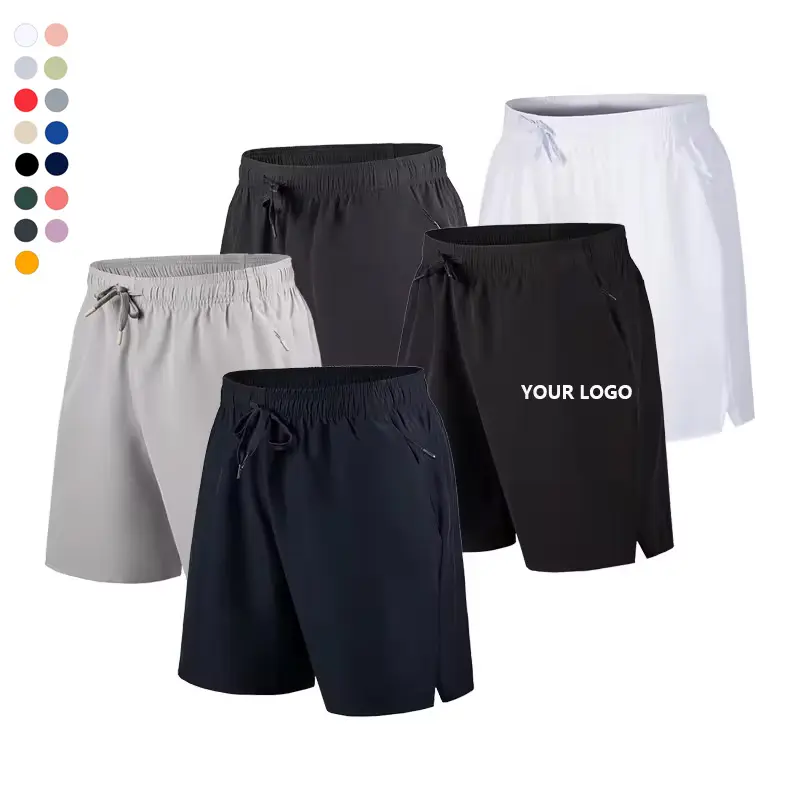 Tengcai custom Men 5 Inch Inseam Shorts Custom Logo Solid Color fast drying Oversize Workout Shorts Mens Athletic Shorts