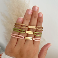 Bracelet personnalisé en soie double avec gravure sur mesure, nom, date, texte, bijou vierge gravable pour femme, cadeau de vacances