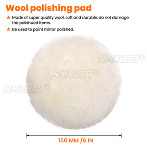 Lot de 5 tampons de polissage en laine pour l'entretien automobile, tampons de lustrage en laine pour la peinture automobile, tampons de polissage pour perceuse 6'' M14, pour le detailing et le cirage automobile - Product Image 6