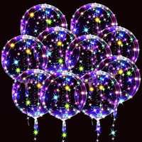 Ballons lumineux à LED brillent dans le noir Ballons à Led transparents Ballons Bobo avec guirlande lumineuse pour la décoration de fête et de festival