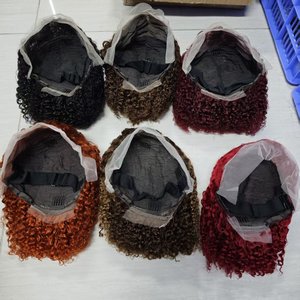 Promoción Letsfly: Pelucas Bob Jerry Curly de 10-16 Pulgadas, 24$, con Frente de Encaje 13x4, Cabello Humano Natural Rizado 9A al por Mayor, 180% de Densidad - Product Image 3