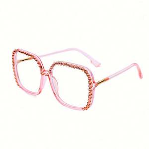 Nouvelles montures de lunettes vintage pour femmes 2020, avec diamants et strass, lunettes carrées surdimensionnées - Product Image 6