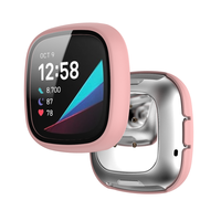 Coque PC rigide ultra-fine avec protecteur d'écran en verre trempé 3D Radian pour Fitbit Versa 3 Sense Smart Overall Protective Cover