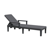 Chaise longue de plage en plastique pour une personne, chaise longue de jardin, chaise longue Alta avec accoudoirs