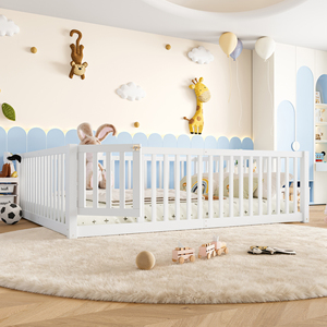 Corralito de Madera Blanco para Bebés con Puerta, Gran Área de Juego Segura para Niños Pequeños, Centro de Actividades Plegable para Guardería y Sala de Juegos - Product Image 3