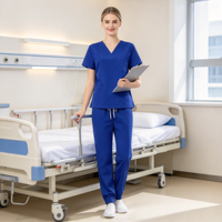 Pyjamas médicaux classiques à col en V pour hommes, uniformes chirurgicaux, tenues de laboratoire respirantes à séchage rapide pour médecins et infirmiers