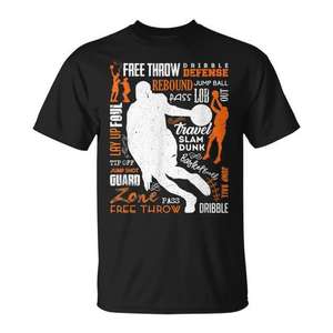T-shirt décontracté pour homme avec inscription « Basketball Words Bball Player Dunk Sport » - Product Image 1