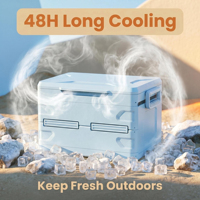 Glacière pliable 45L, isotherme 48H, portable, étanche, compatible panneau solaire, pour camping et pique-nique en extérieur