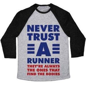 Camiseta de béisbol unisex Tri-Blend Never Trust a Runner - Product Image 2