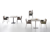 Moderne en Plein Air Jardin Café Chaise De Loisirs Restaurant salle à Manger de Patio de Corde En Aluminium Chaises Ensemble