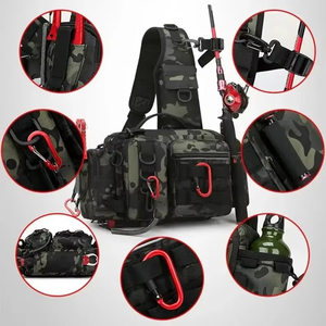 Sac à dos de pêche, boîte à leurres, sacoche de rangement, sac banane, porte-canne à pêche à la mouche pour homme, sac à bandoulière grande capacité, étanche - Product Image 2