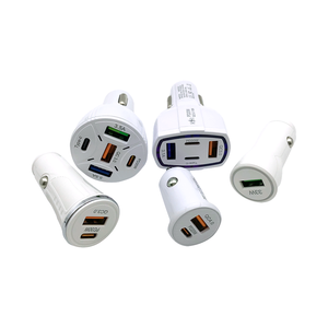 Chargeur de voiture USB rapide blanc, chargeur rapide USB Type C PD 30W DC 12-30V - Product Image 1