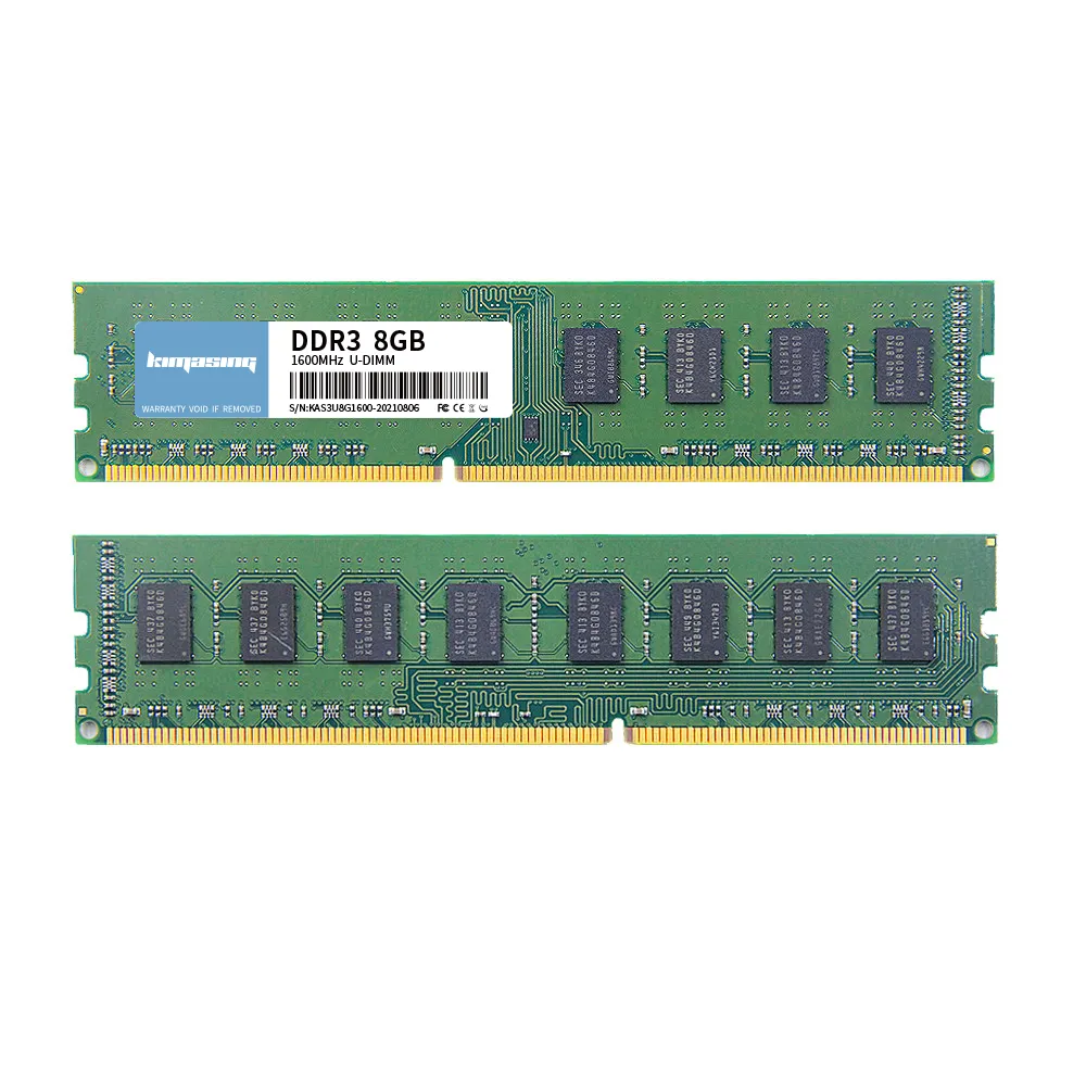KIMASING üretici masaüstü bellek RAM bellek ram UDIMM kaliteli yeşil tahta 1.35V 1.5V DDR3 8G 1333 1600 bilgisayar parçaları
