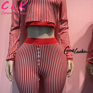 Ensemble 2 pièces rayé personnalisé pour <span class=keywords><strong>femme</strong></span>, chemise à manches longues et pantalon évasé, ensembles <span class=keywords><strong>de</strong></span> détente moulants pour <span class=keywords><strong>femme</strong></span>, <span class=keywords><strong>Noël</strong></span> - Product Image 3