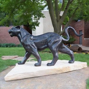 Sculpture <span class=keywords><strong>de</strong></span> léopard en bronze grandeur nature sur mesure, à prix réduit, adaptée à l'affichage en extérieur/intérieur, travail entièrement artisanal - Product Image 1