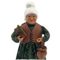 Décoration de Noël vert de 12 pouces représentant Mme Noël debout, pour les 3 ans et plus, en polyester et garnie de pierres