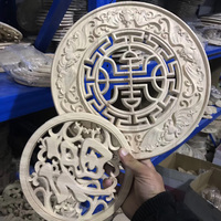 Roseta Arquitectónica de Madera, Adornos de Madera Tallada, Apliques, Roseta de Madera Sin Terminar