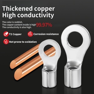 Cnxi थोक उच्च गुणवत्ता वाले टिन तांबे की अंगूठी टर्मिनल गोलाकार नग्न गैर-इन्सुलेट राउंड कॉपर केबल क्रिंप ल्यूग्स कनेक्टर - Product Image 2