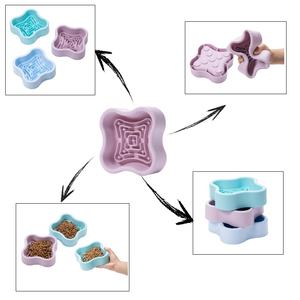 Eco-Friendly Fantasia <span class=keywords><strong>Pet</strong></span> Dobrável <span class=keywords><strong>Silicone</strong></span> Tigela De Alimentação Fácil de Limpar Travel <span class=keywords><strong>Bowl</strong></span> para Uso Ao Ar Livre Universal para Cães e Gatos - Product Image 2