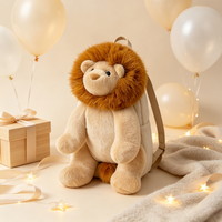 Sac à dos en peluche Lion de dessin animé personnalisé en usine, sac à dos en peluche doux avec crinière moelleuse, cadeau parfait pour les enfants